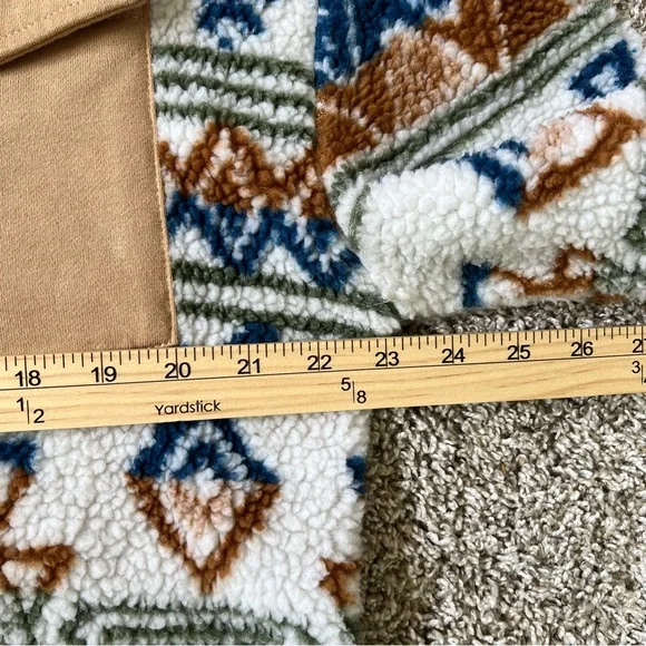 Aztec Western Cowgirl Tribal Boho oversized Shacket jacket tan women’s medium - Picture 5 of 10